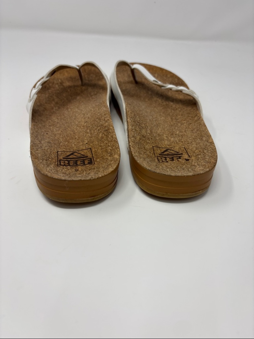 Reef | White Cork Footbed Women’s Braided Thong Sandals 8 - Picture 4 of 7